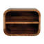 Solid Wood Oak-Ish Floating Open Curve Nightstand