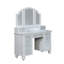 Ensemble de meuble-lavabo 1 pièce blanc avec tabouret et 3 tiroirs de rangement avec miroir-573363706