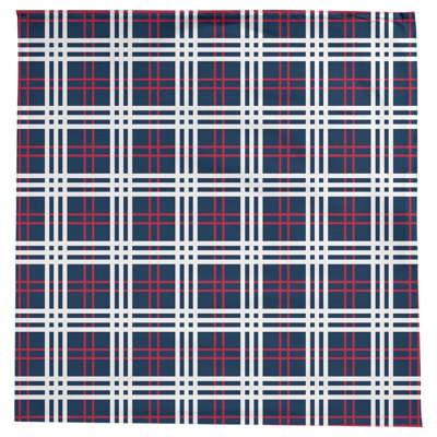 Plaid Cotton Blend Square Tablecloth
