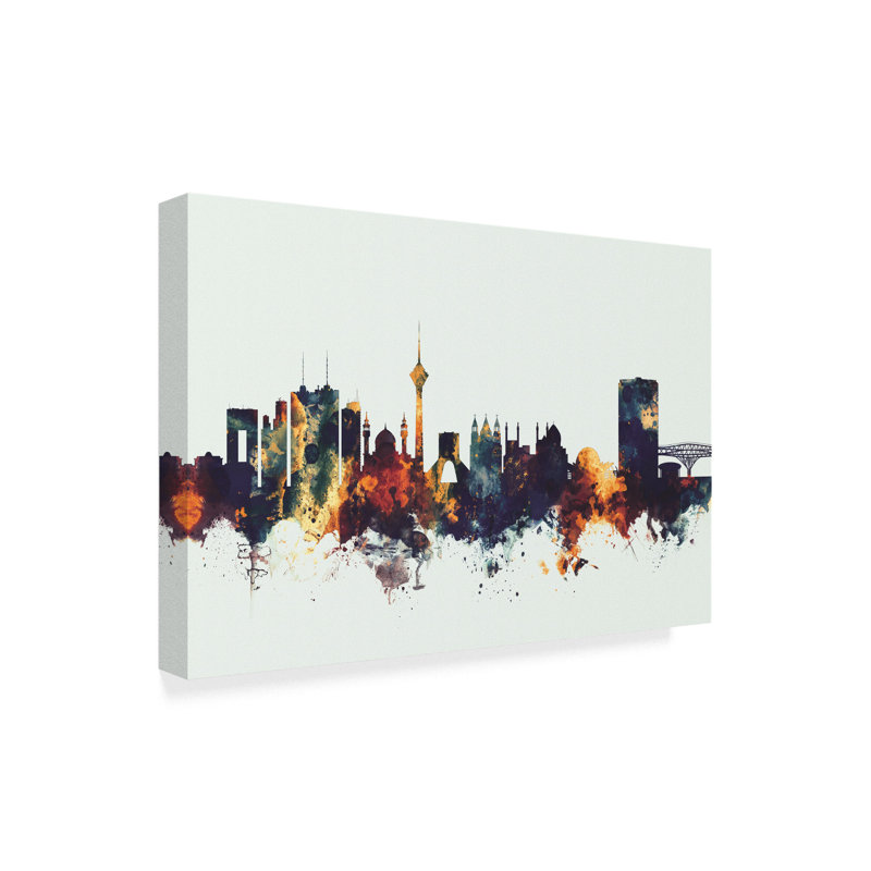 « tehran iran horizon dark iv », reproduction d’art sur toile tendue, H 12 po x l 19 po x P 2 po