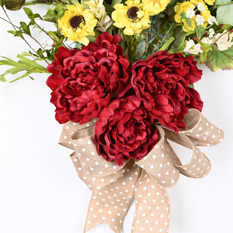 Arrangement de pivoines en fausse fleur, Rouge