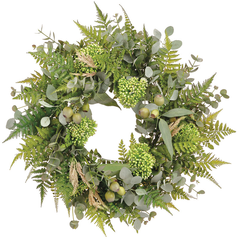 27"EUCALYPTUS/SEDUM/FERN WRTH