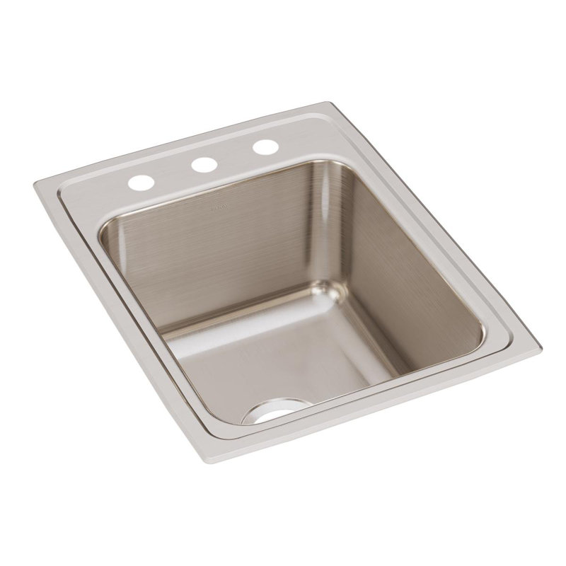 Évier de cuisine encastré Lustertone L 17 po x l 22 po, 3 trous
