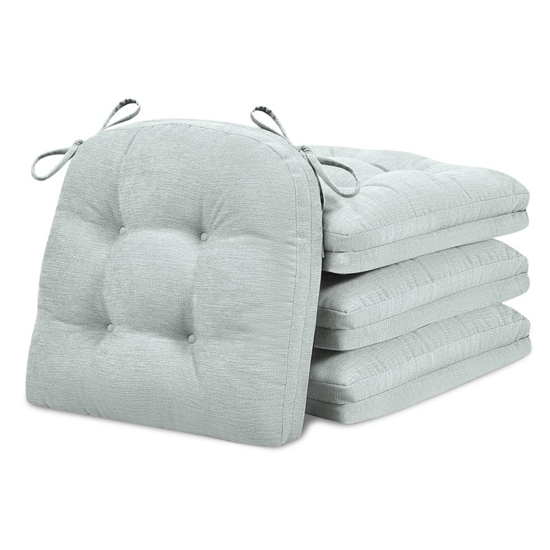 Coussins de chaise pour chaises de salle à manger (ensemble de 4), Gris clair
