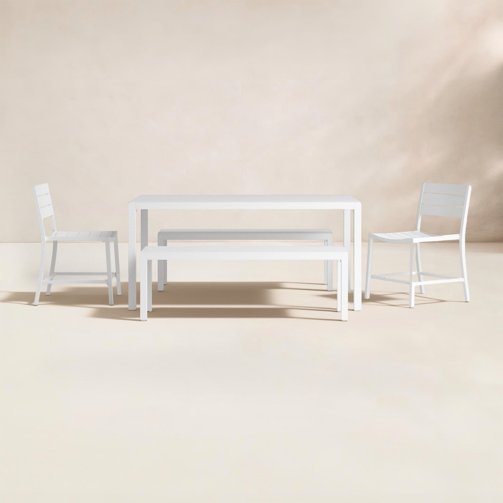 Armando Aluminum Outdoor 5PC Dining Set, White