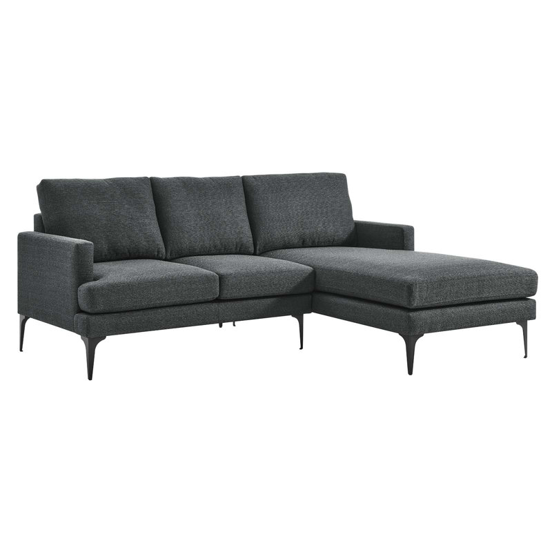 Modway Evermore Right-Facing Sectional Sofa, Gray