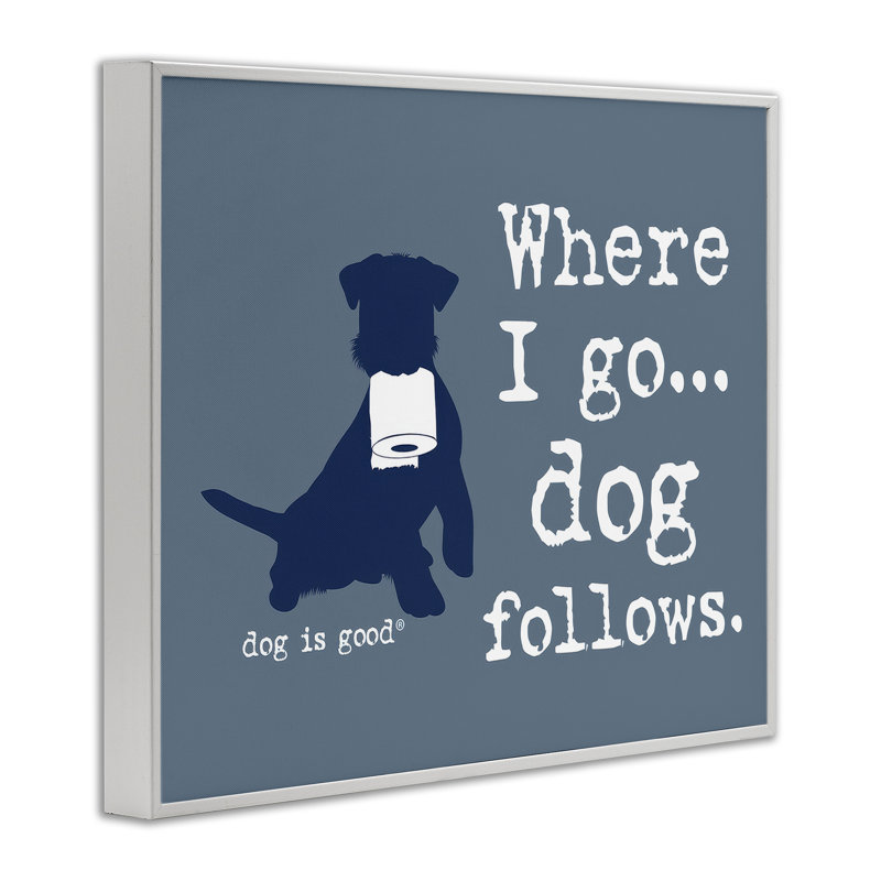 «Where I Go Dog» par Giclée par Dog Is Good, Estampe numérique encadrée blanc bord de mer, H 24 po x l 30 po