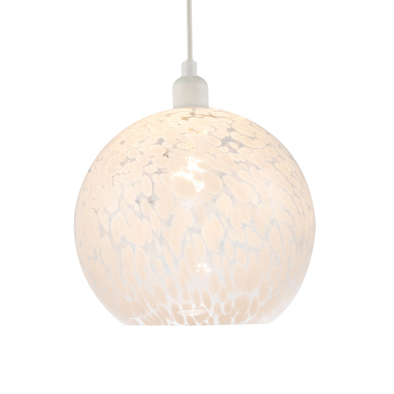 21cm H Glass Round Pendant Shade ( No Direct Attachment Method ) in White