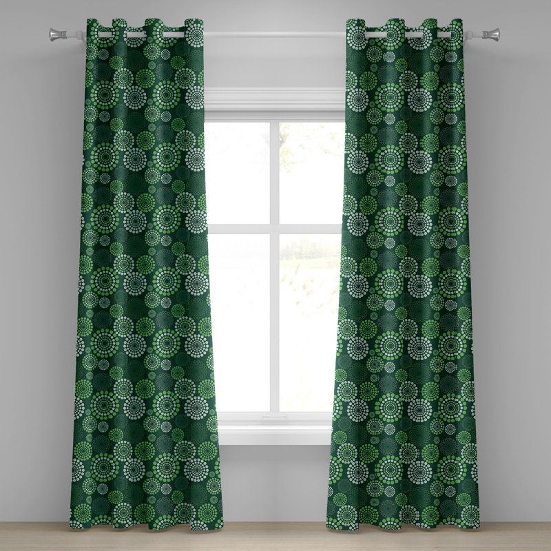 Rideau décoratif à 2 panneaux avec œillets East Urban Home, vert pomme, vert pâle, L 50 po x L 84 po