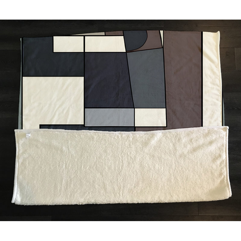 Throw Blanket, Geometric Shapes/Abstract, 68" W x 80" L, Blue/Green/Brown