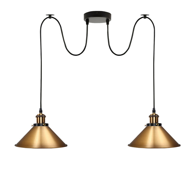 Lofton 2 - Light Gold Cluster Pendant, Yellow Brass