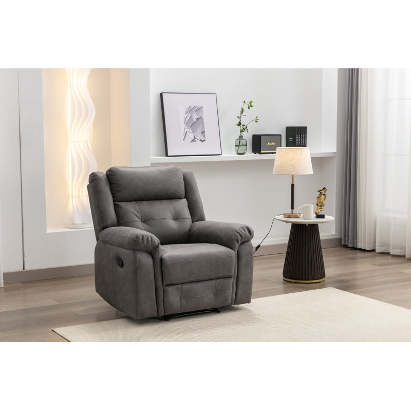 Bonachea 96cm Wide Standard Recliner, Dark Grey