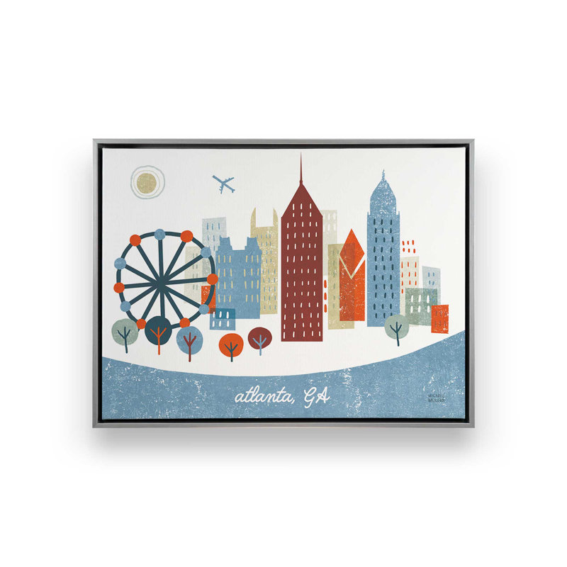 «Atlanta» par Michael Mullan, reproduction d'art, H 30 po x l 40 po, Framed Print without Mat, Argent argent