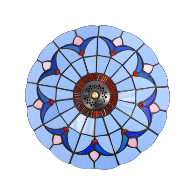Luminaire encastré 12 po en verre coloré style Tiffany