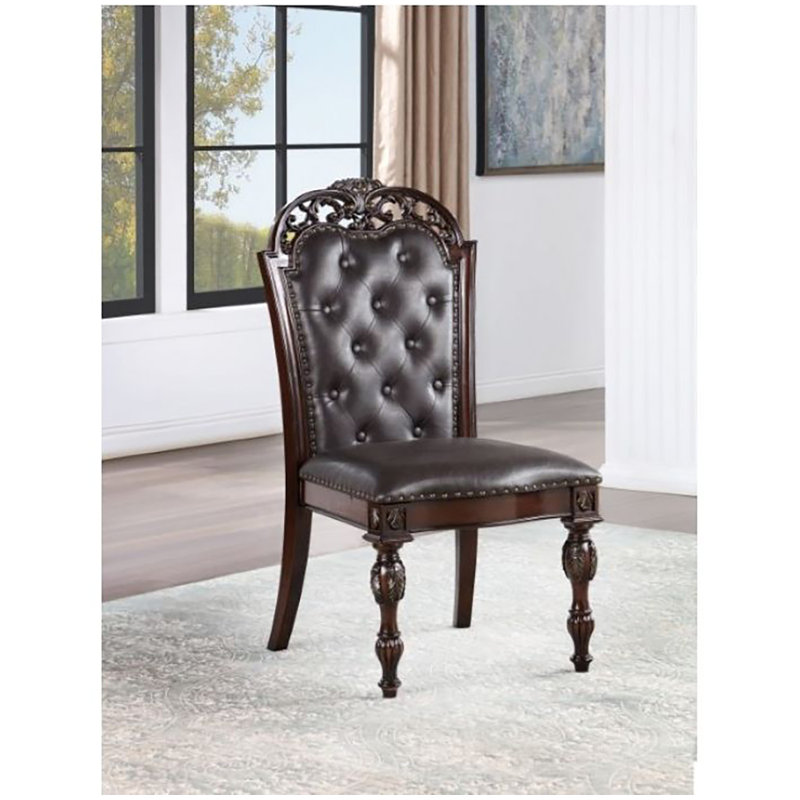 Andriana 19.5'' H Tufted Faux Leather Upholstered Side Chair