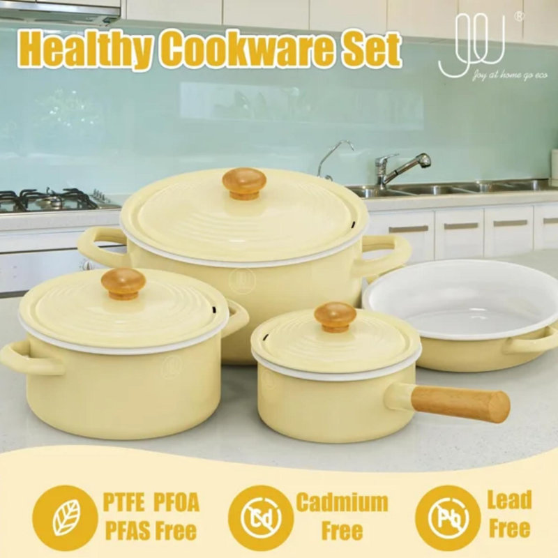 JOWARE Steel 4 Piece Nonstick Cookware Set, PTFE & PFOA &PFAS Free