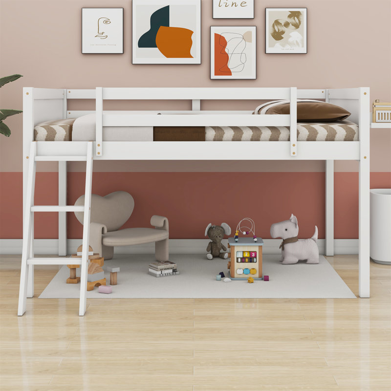 Angelia Kids Twin Loft Bed, White