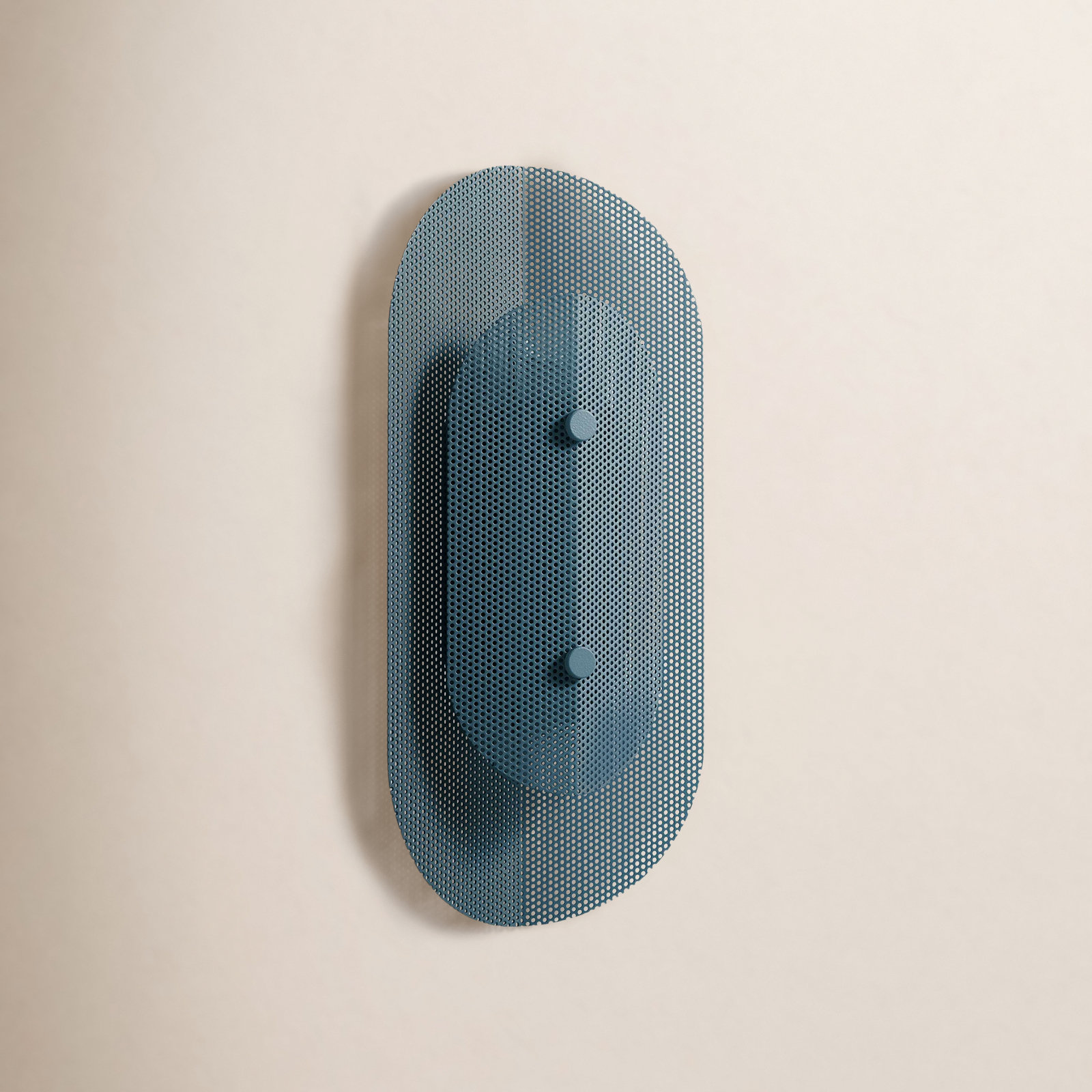 Filter 2 Light Steel Dimmable Flush Mounted Sconce, Marine Blue