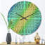 Horloge murale moderne en bois mauve et jaune-63618891