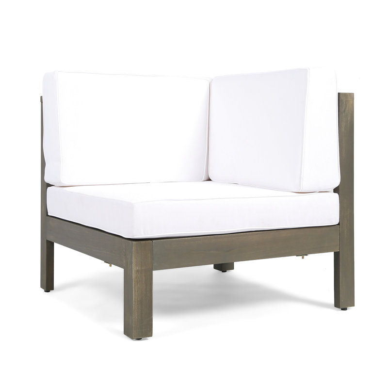 Chaise de camping en bois blanc avec coussins d'eau, l 29,96 po x P 29,96 po, coin pour une utilisation à long terme, rembourrage