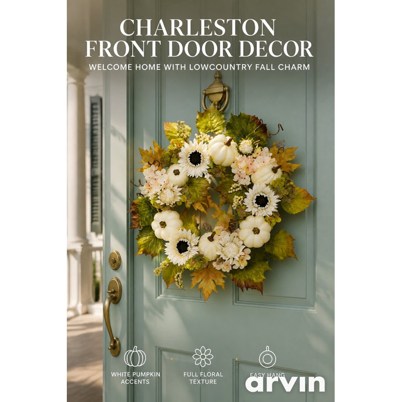 Couronne de citrouille 24 po BLANC 