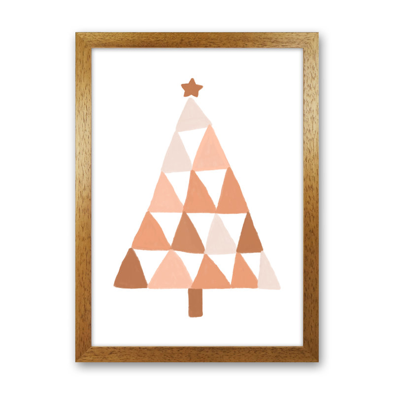 Pastel Christmas Tree By Orara - Print, Brown Framed, 88cm H x 64cm W x 3cm D