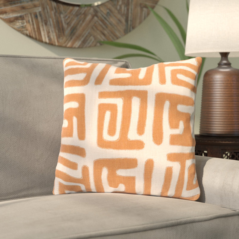 Leighna Appliqued Throw Pillow, 18" H x 18" W x 4" D, Light Gray/Black