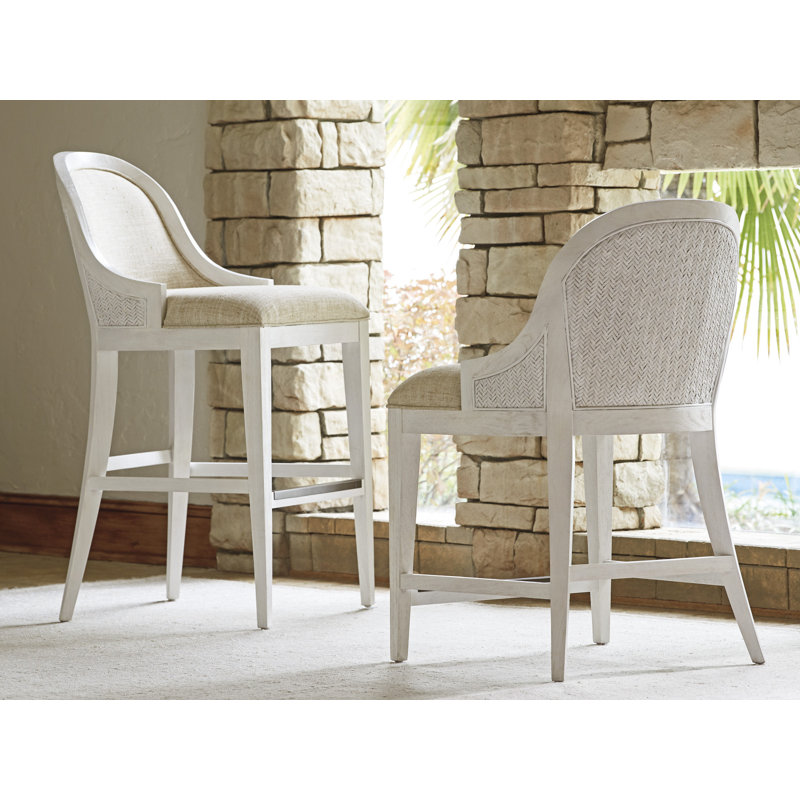Tabouret de comptoir rembourré Ocean Breeze, Blanc sablonneux, 24"
