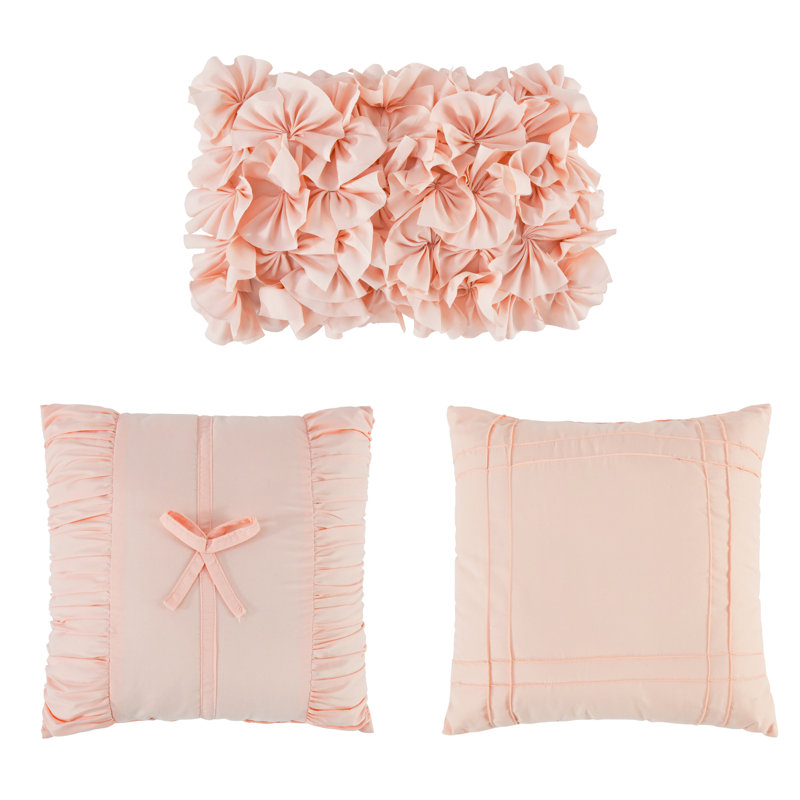 Farmhouse / Country Polyester Comforter, Queen Comforter + 6 Additional Pieces, Pink
