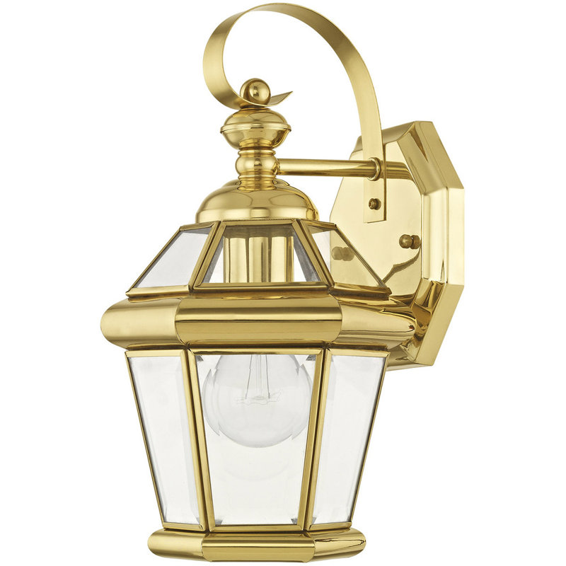 Stainless Steel Wall Light, Polished Brass