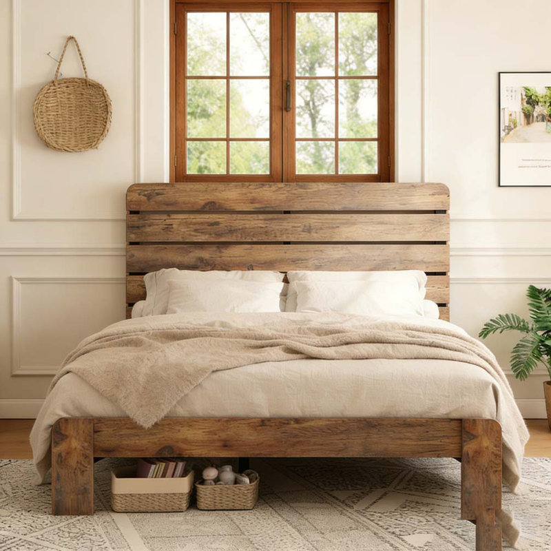 Structure de lit plateforme en bois, sans bruit, sans sommier, Très grand lit