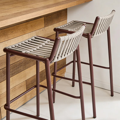 Chaise d'appoint à dossier bas rouge (ensemble de 2)