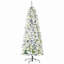 Sapin de Noël artificiel mince enneigé avec branches réalistes, 250 lumières DEL et 462 pointes-1771993654