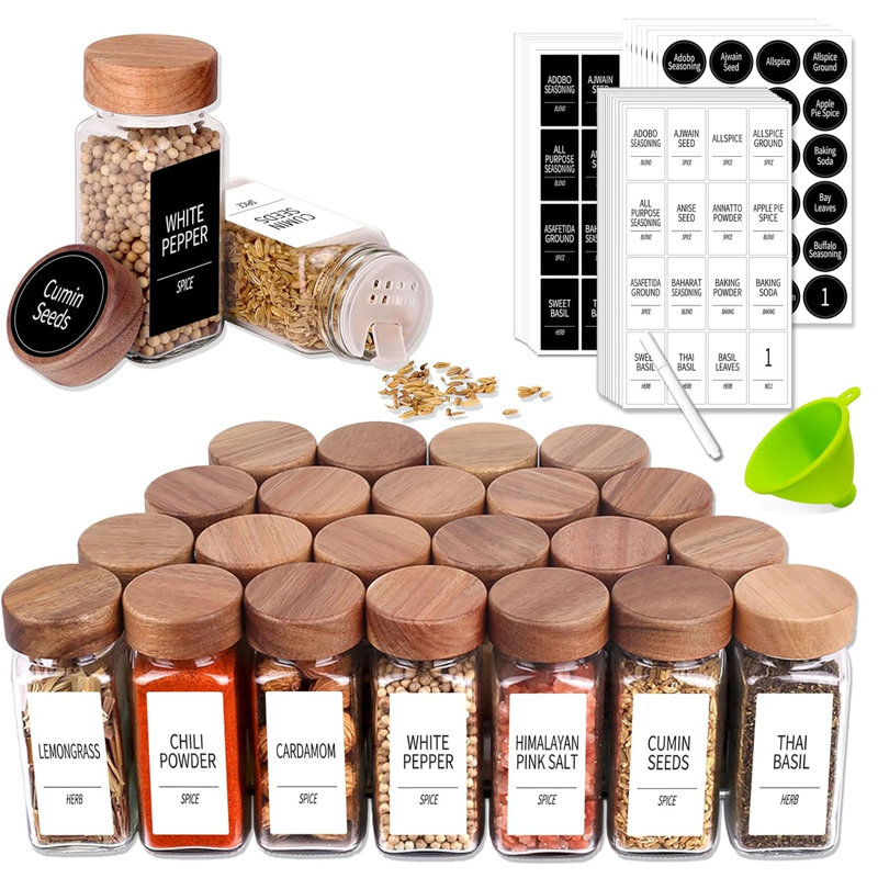 24 Pcs Glass Spice Jars 4oz