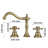 8 In. Widespread Double-Handle Black Bathroom Faucet 3-Holes Vanity Sink Water-Saving With Metal Drain-107556574