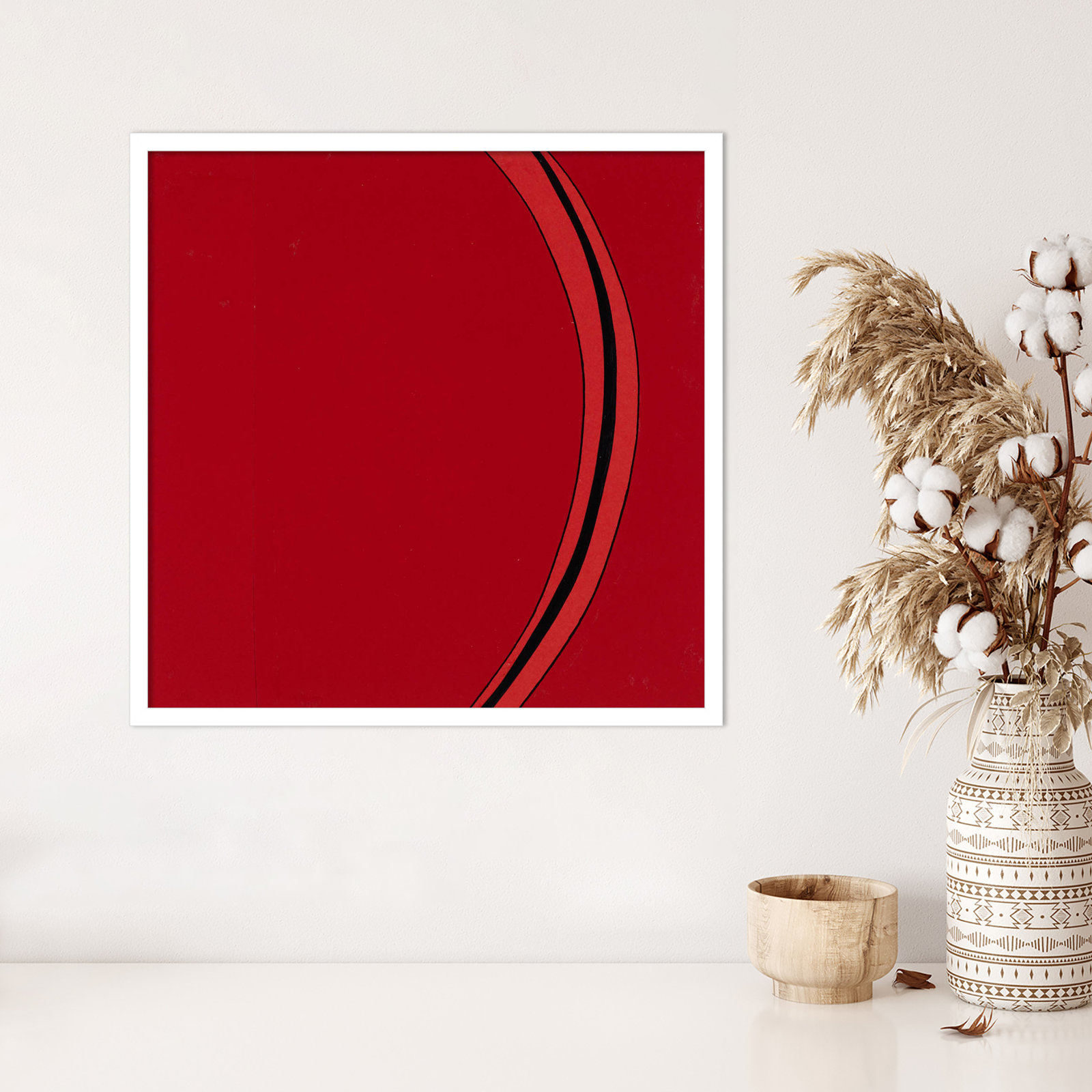 Segment Print by Alex Dunn, White, 25" H x 25" W