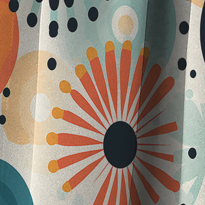 Geometric Harmony Polka Dots Pattern I - Abstract Curtain - Blackout Curtain - 1 Panels