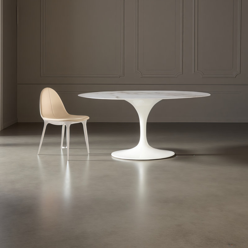 Table de salle à manger ovale blanche