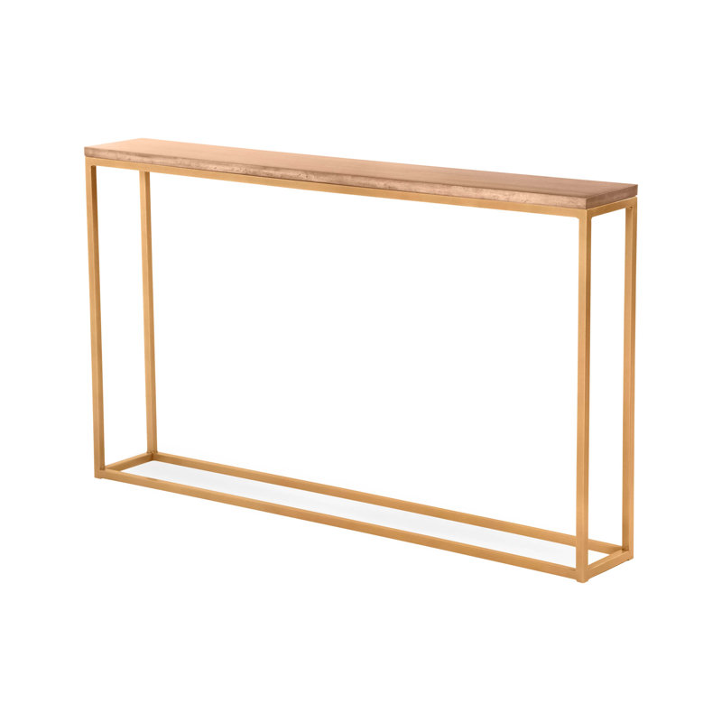 Chaplin 54'' Solid Wood Top Console Table, Tuscan Gold, Clear Coat