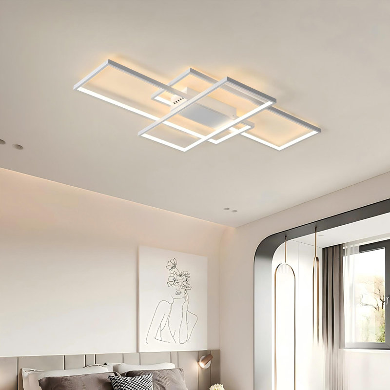 Plafonnier encastré 3 lumières DEL Arlyn, Blanc, H 2,3 po x l 43,3 po x P 25,5 po