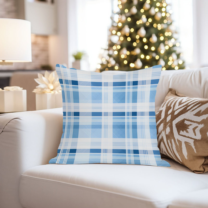 Blue Winter Plaid IX Modern, 20"H x 20"W