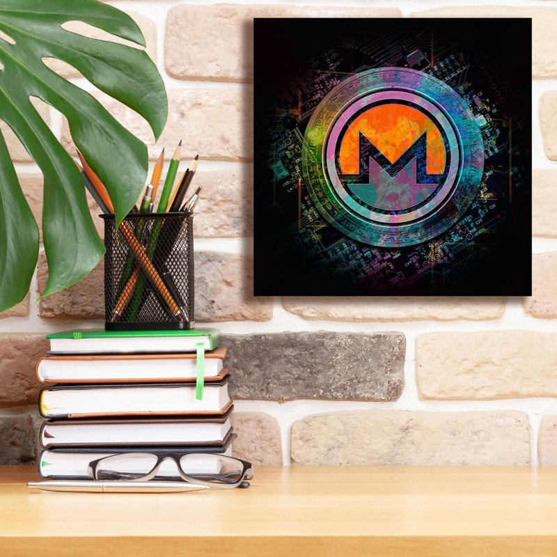 «Monero Crypto Power», art mural sur toile, H 12 po x l 12 po x P 0,75 po