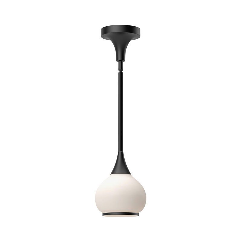 Nieve 1 - Light Teardrop Pendant, Opal, Matte Black