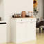 Kitchen Trash Cabinet - White , Two Drawers, Compartments, Exterior Finish Drawers Construction For Use