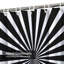 Black Style Stripes Sunburst White Shower Curtain with 12 Hooks-802580239