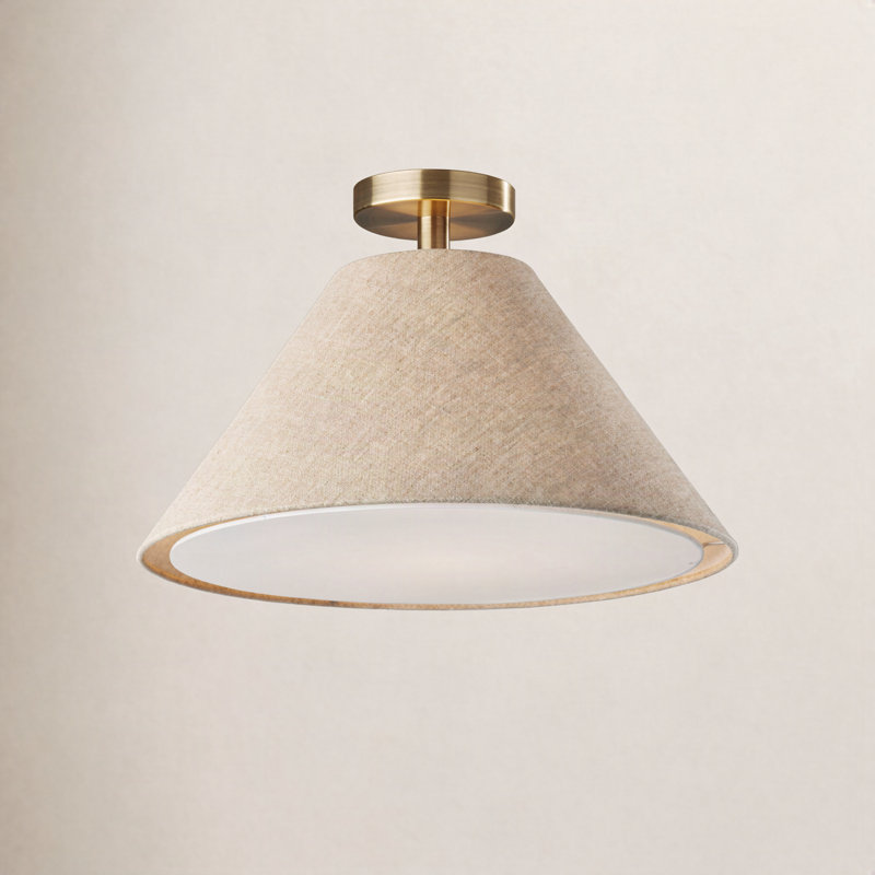 Trion Poly-Blend Flush Mount, Light Brown/White