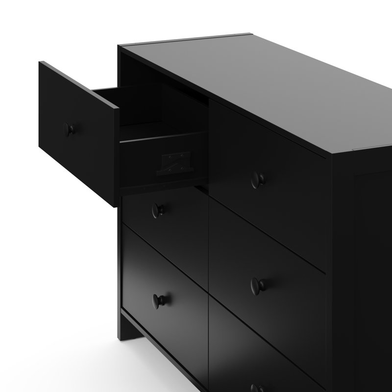 Commode double 6 tiroirs Storkcraft Calabasas, Noir