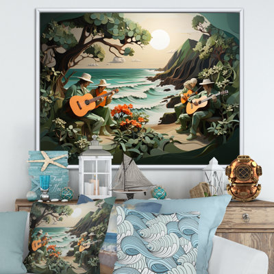 Coastal Harmony Papercut I, reproduction d'art sur toile