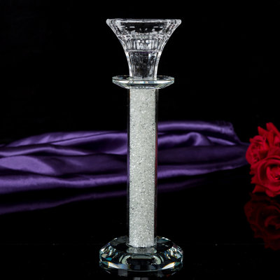20 cm H Crystal Tabletop Candlestick