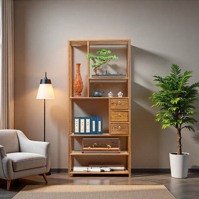 New Chinese Retro Style Bookcase